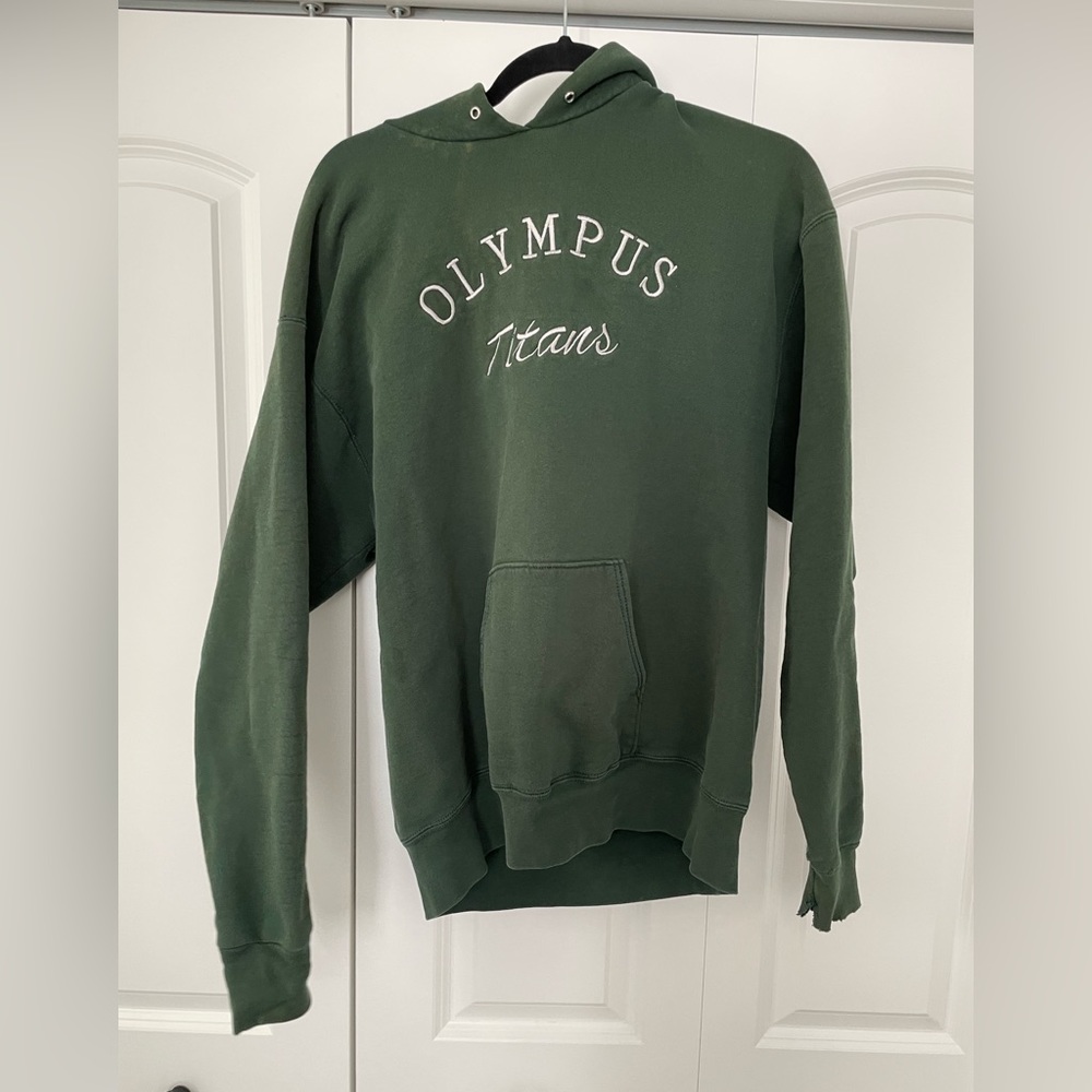 Vintage green distressed hoodie. Size XL (fits L)